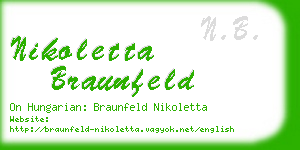 nikoletta braunfeld business card